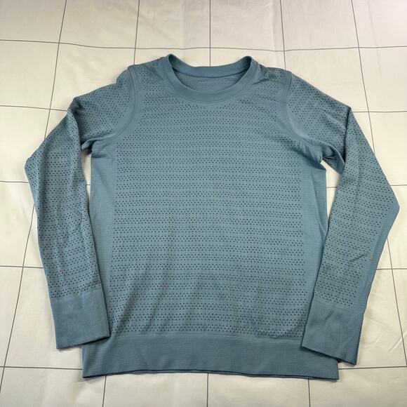 Lululemon Top Womens 6 Blue Breeze Swiftly Tech Long Sleeve Athletic Running Gym - Picture 1 of 6